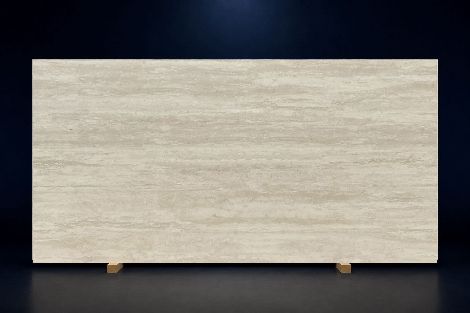Natural stone slab with dramatic veining, studio lit
