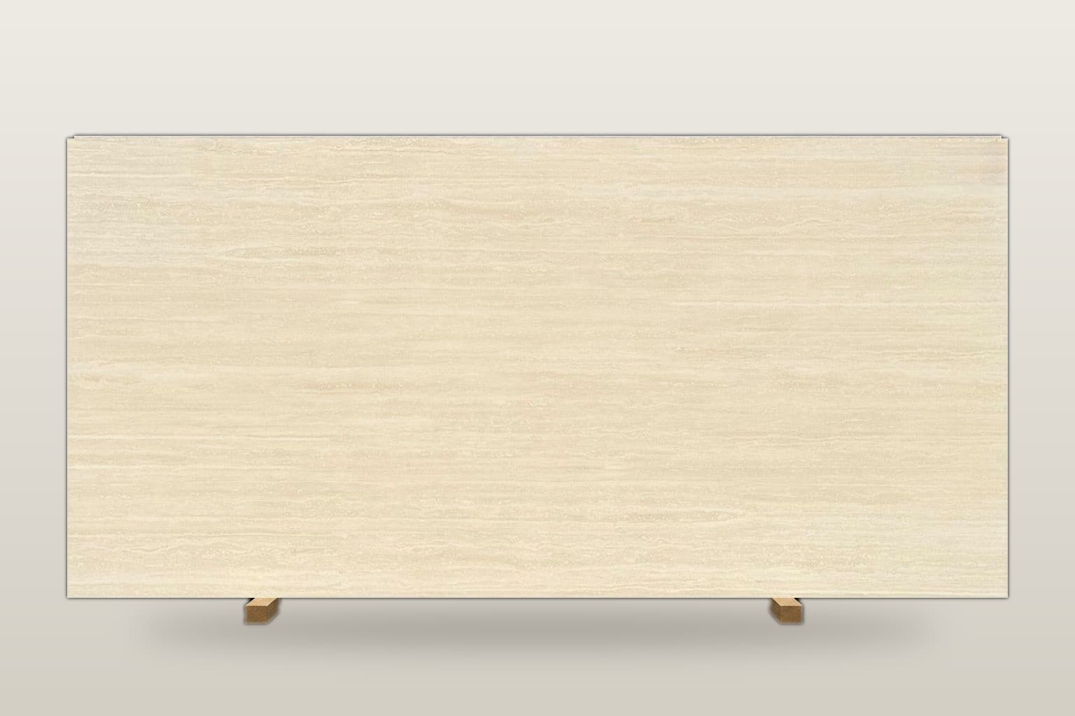 Sintered stone slab, light travertine-look finish